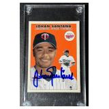 Johan Santana On-Card Auto 200 Fleer Tradition #U43 Minnesota Twins Baseball Card