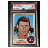 1968 Topps Chuck Dobson #62 PSA 7 NM (ST) Vintage Baseball Card