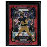 J.J. McCarthy RC 2024 Prizm Draft Picks Red Cracked Ice #132 Minnesota Vikings Football Card