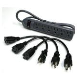6-Outlet Surge Protector with 6-Foot Cord + 1-Foot Outlet Saver Kit / MSRP: $40