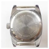 unisex Lucerne  lifetime mainspring television style case with date function Silver Tone base metal Mechanical Watch. Not Working