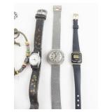 Group of 5  Timex, Medley, Base Metal Quartz Analog Watches & Pocket Watch. not working