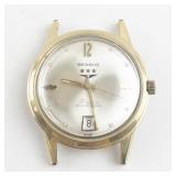 unisex Benrus 39 jewels 34mm case size Self Winding 3 Stars Gold Tone heavy gold electroplate Automatic Watch. Starts when wound