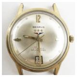 unisex Benrus 39 jewels 34mm case size Self Winding 3 Stars Gold Tone heavy gold electroplate Automatic Watch. Starts when wound