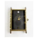 unisex Pulsar Tank Style Case Gold Tone base metal Quartz Analog watch. New Battery Installed!