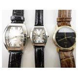 Group of 3  Silver & Gold Tone Base Metal Quartz Analog Watches.. New Battery Installed!