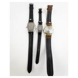 Group of 3  Silver & Gold Tone Base Metal Quartz Analog Watches.. New Battery Installed!