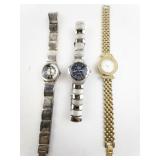 Group of 3  Calvin Hill stainless steel and base metal Quartz Analog watches. New Batteries Installed!