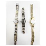 Group of 3  Calvin Hill stainless steel and base metal Quartz Analog watches. New Batteries Installed!