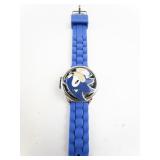Sega Spinning Sonic The Hedgehog Blue & Silver Tone Base Metal Digital Watch. New battery