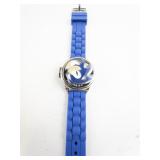 Sega Spinning Sonic The Hedgehog Blue & Silver Tone Base Metal Digital Watch. New battery