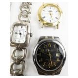 Group of 4  Timex, Sharp, Elgin, Brighton Silver & Gold Tone Base Metal Quartz Analog watches. New Batteries Installed!