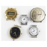 Group of 5  containing Gucci, Timex, Quintel, Peyote Bird, mixed base metal Quartz Analog watches. does not run