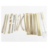 Group of 14  Gold & Silver Tone Metal Watch Bands.
