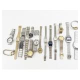 Group of 18  Various Styles & ManufacturesQuartz Analog watches. Not Working.