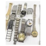 Group of 18  Various Styles & ManufacturesQuartz Analog watches. Not Working.