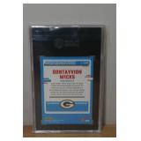 2023 Donruss Optic Dontayvion Wicks Green Hyper Prizm Rookie Football Card - SGC 9.5