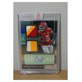 2020 Panini Obsidian Clyde Edwards-Helaire Autographed Jersey Football Card