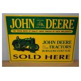 John Deere Sold Here Raised Metal Sign