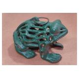 Vintage Cast Iron Turtle & Frog Candle Holders