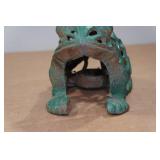 Vintage Cast Iron Turtle & Frog Candle Holders
