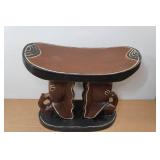 Carved Wood Elephant Stool