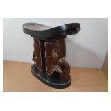 Carved Wood Elephant Stool
