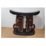 Carved Wood Elephant Stool