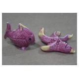 Vintage Salt & Pepper Shaker Set - Star Fish & Fish