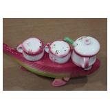 Vintage Salt, Pepper & Sugar Caddy Set