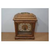 Vintage Solid Oak German Made Carriage Mantle Clock