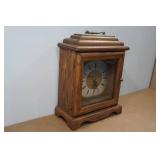 Vintage Solid Oak German Made Carriage Mantle Clock