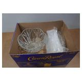 Glass Punch Bowl with 4 Glasses