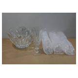 Glass Punch Bowl with 4 Glasses