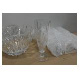 Glass Punch Bowl with 4 Glasses