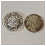 2 ONE OUNCE .999 SILVER BULLION  STATE OF SOUTH DAKOTA & INDIAN BUFFALO  TAX EXEMPT