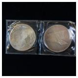 2 ONE OUNCE .999 SILVER BULLION - TAX EXEMPT  GOLDEN STATE MINT  EAGLE & INDIAN HEAD