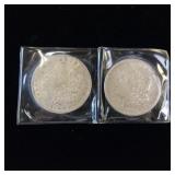 2  MORGAN DOLLARS  - VERY COLLECTIBLE  BOTH DATED 1921
