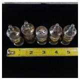 STERLING SILVER SALT AND PEPPER SHAKER COLLECTION  - 5 TOTAL  40 GRAMS STERLING SILVER