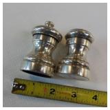 STERLING SILVER SALT SHAKER AND PEPPER GRINDER  - 2 TOTAL  116.26 GRAMS STERLING SILVER + METAL GRINDING PIECES WEIGHT