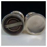 STERLING SILVER SALT SHAKER AND PEPPER GRINDER  - 2 TOTAL  116.26 GRAMS STERLING SILVER + METAL GRINDING PIECES WEIGHT