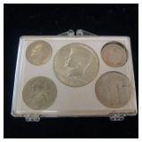 COLLECTION OF VARIOUS SILVER COINS  KENNEDY HALF DOLLAR 