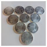 10 TOTAL ONE OUNCE BULLION PYRAMID IN A CASE - .999 SILVER, TAX EXEMPT  FAMOUS INDIAN HEAD MOTIFF