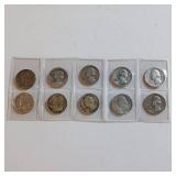 10 TOTAL 1964 AND BEFORE SILVER QUARTERS  IN VARIOUS CONDITIONS