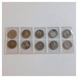 10 TOTAL 1964 AND BEFORE SILVER QUARTERS  IN VARIOUS CONDITIONS