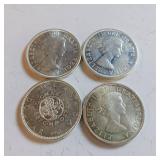ELIZABETH II DEI GRATIA REGINA  CANADA SILVER DOLLARS  - 4 TOTAL PIECES