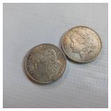 2  MORGAN DOLLARS  - VERY COLLECTIBLE  BOTH DATED 1921