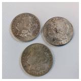 MORGAN SILVER DOLLARS  COLLECTION OF 3 COINS