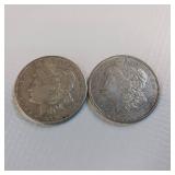 2  MORGAN DOLLARS  - VERY COLLECTIBLE  BOTH DATED 1921