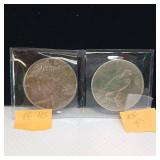 TWO U.S. SILVER PEACE DOLLARS :: 1924 & 1935